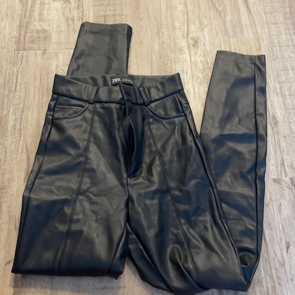 Zara pleather black pants
